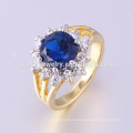 Guangzhou Schmuck zwei Ton plattiert Ring mit Saphir Zirkon